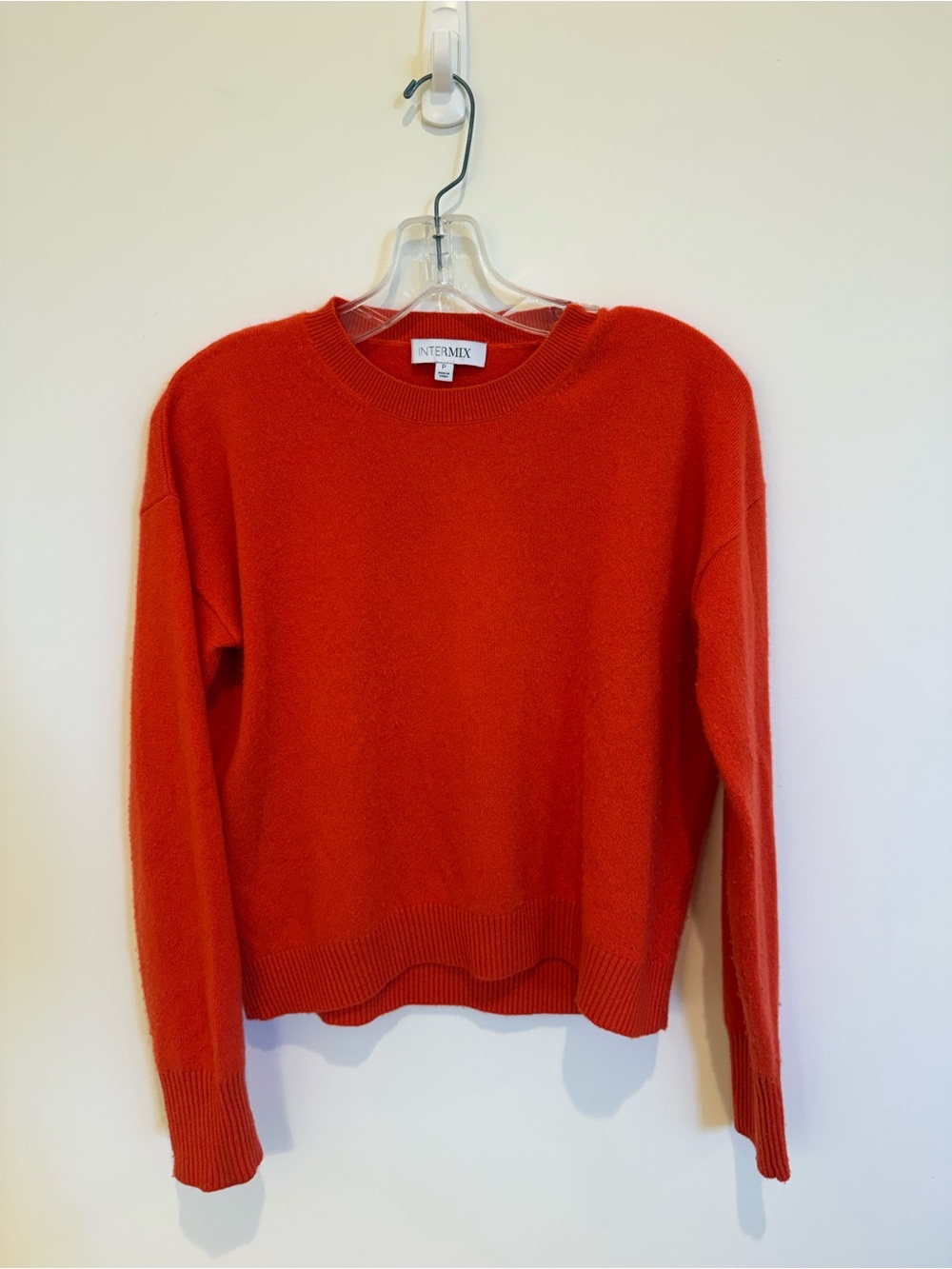 INTERMIX Men’s Orange-Red Crewneck Sweater